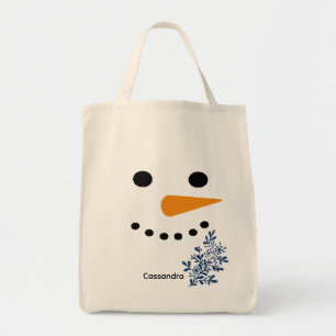 Niedlich Snowman Face Winterweihnachtsgeschenk Tragetasche