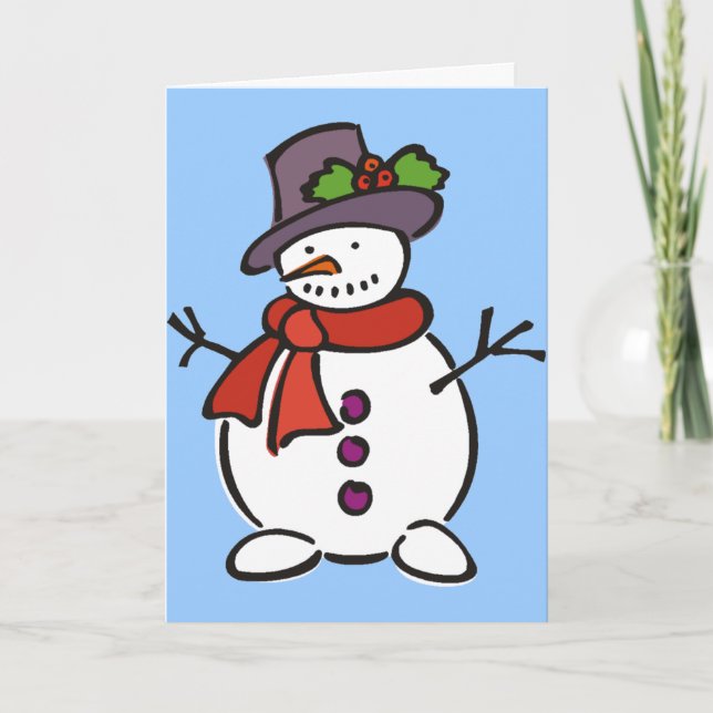 Niedlich Snowman Feiertagskarte (Vorderseite)