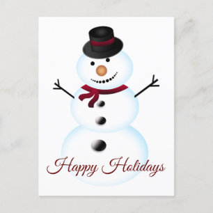 Niedlich Snowman Feiertagspostkarte