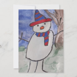 Niedlich Snowman Flat Christmas Card Feiertagskarte