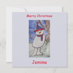 Niedlich Snowman Flat Christmas Card Karte