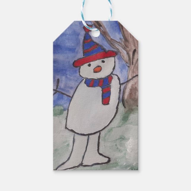 Niedlich Snowman Geschenkanhänger (Vorderseite)