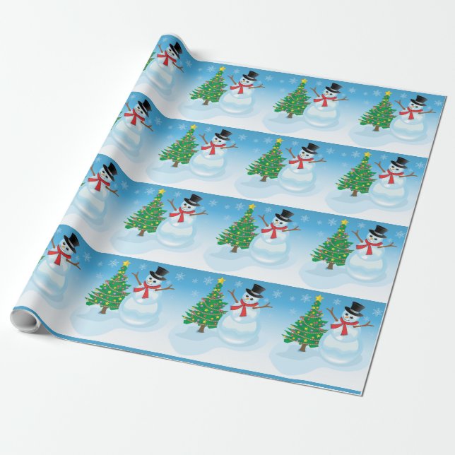 Niedlich Snowman Geschenkpapier (Ungerollt)