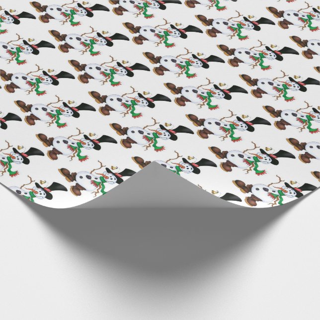 Niedlich Snowman Geschenkpapier (Ecke)