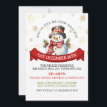 Niedlich Snowman Gold Snowflakes Weihnachts-Party Einladung<br><div class="desc">Niedlich Snowman Gold Snowflakes Weihnachten Party Einladung.</div>