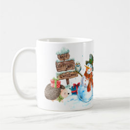 Niedlich Snowman Igel Holly Jolly Weihnachten Kaffeetasse