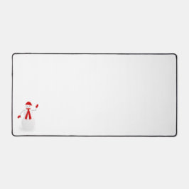 Niedlich Snowman in Red Hat Scarf Mittens Schreibtischunterlage