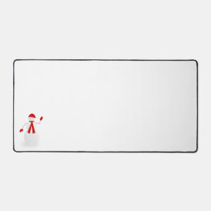 Niedlich Snowman in Red Hat Scarf Mittens Schreibtischunterlage