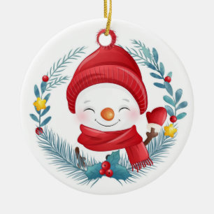 Niedlich Snowman Keramik Ornament