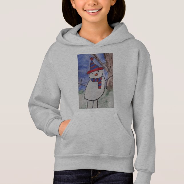 Niedlich Snowman Kids Hoodie (Vorderseite)