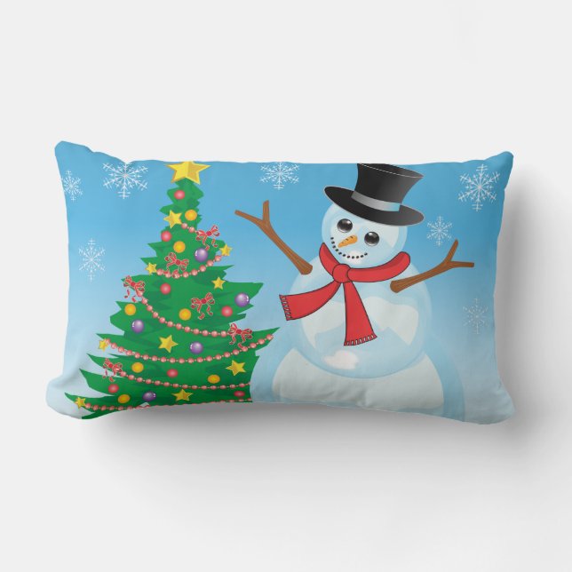 Niedlich Snowman Lendenkissen (Vorderseite)
