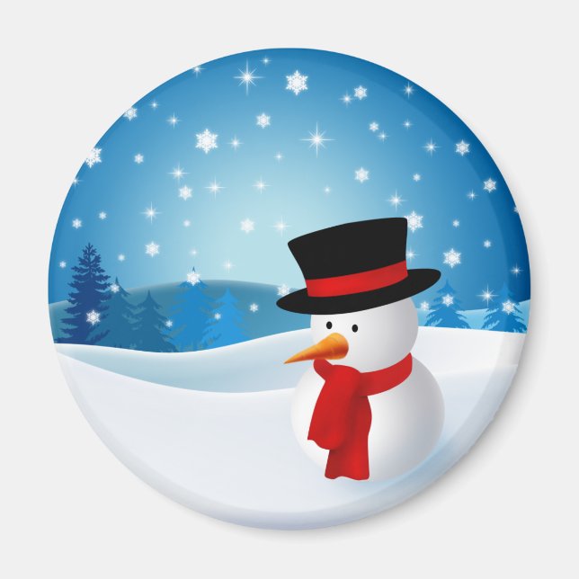 Niedlich Snowman Magnet (Vorne)