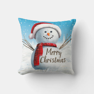 Niedlich Snowman Merry Christmas Throw Kissen