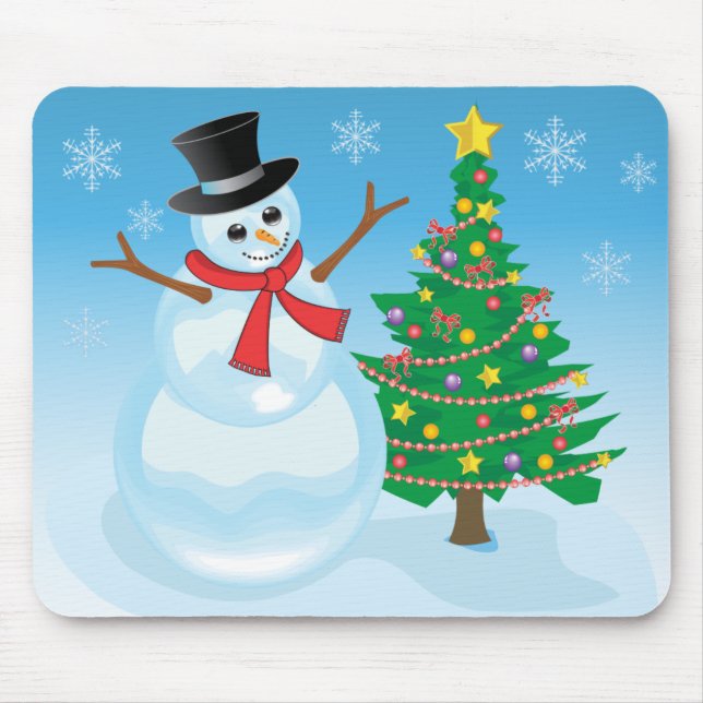 Niedlich Snowman Mousepad (Vorne)