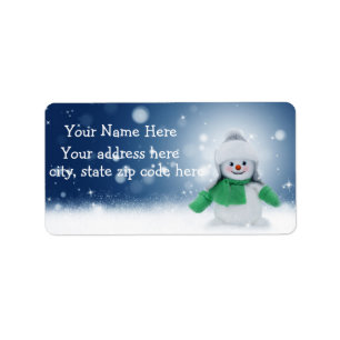 Niedlich Snowman Personalisiert Address Labels Adressaufkleber