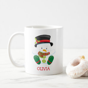 Niedlich Snowman Personalisierte Weihnachtsfeier T Kaffeetasse