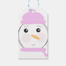 Niedlich Snowman Pink Weihnachts-Party Geschenkanhänger