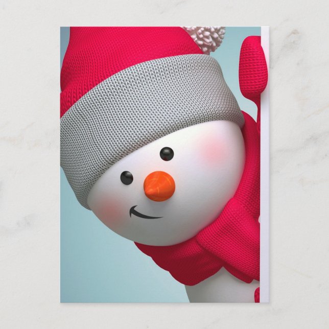 Niedlich Snowman Postkarte (Vorderseite)