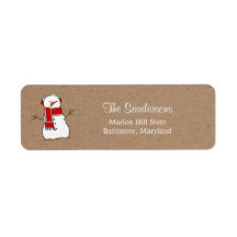 Niedlich Snowman Red Scarf Kraft Paper Holiday