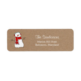 Niedlich Snowman Red Scarf Kraft Paper Holiday