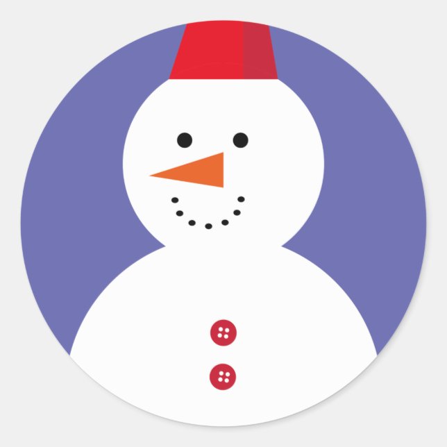 Niedlich Snowman Runder Aufkleber (Vorderseite)