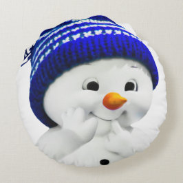 Niedlich Snowman Rundes Kissen