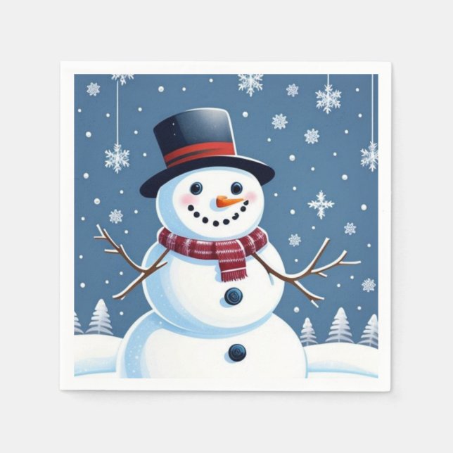Niedlich Snowman Serviette (Vorderseite)