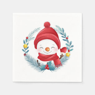 Niedlich Snowman Serviette
