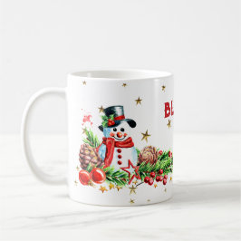 Niedlich Snowman Stars Individuelle Name Weihnacht Kaffeetasse