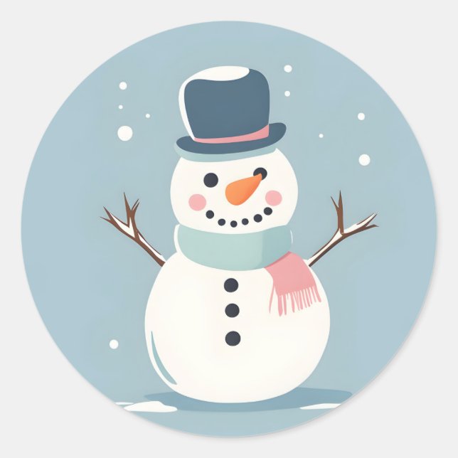 Niedlich Snowman Sticker (Vorderseite)