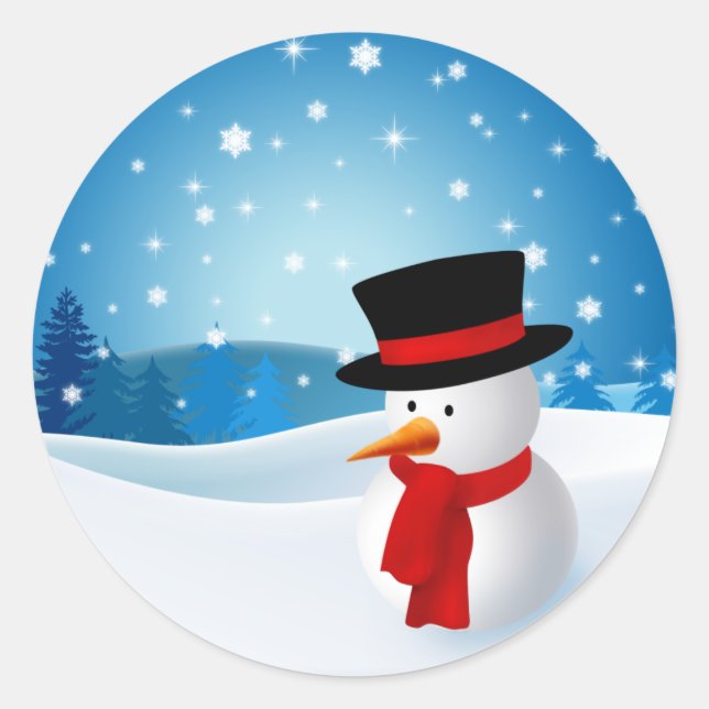 Niedlich Snowman Sticker (Vorderseite)