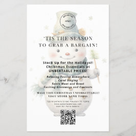 Niedlich Snowman Store Christmas Angebote QR Code Flyer