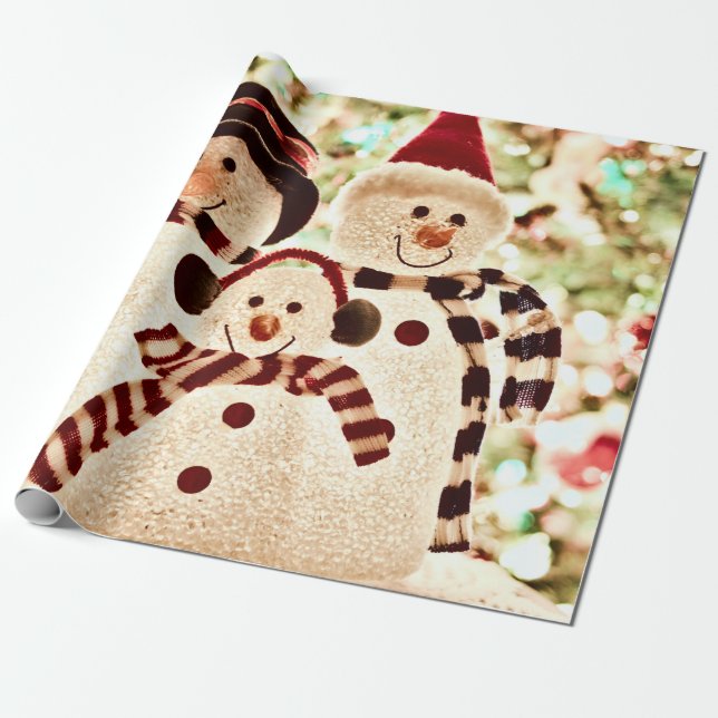Niedlich Snowman Weihnachten Geschenkpapier (Ungerollt)