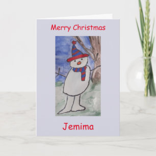 Niedlich Snowman Weihnachten Karte