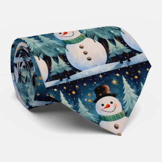 Niedlich Snowman Weihnachten Krawatte