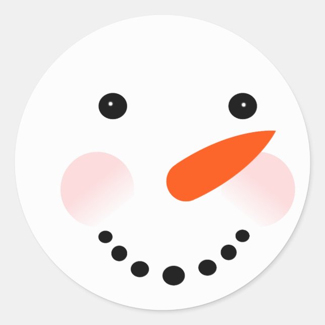 Niedlich Snowman Weihnachten Runder Aufkleber (Vorderseite)
