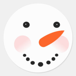 Niedlich Snowman Weihnachten Runder Aufkleber