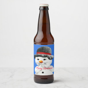 Niedlich Snowman Weihnachtsbäume Party Beer Labels Bierflaschenetikett