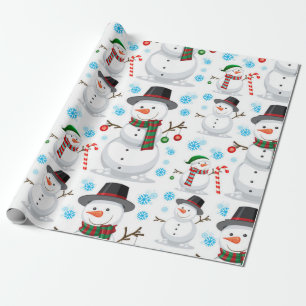 Niedlich Snowman Weihnachtsmuster Geschenkpapier