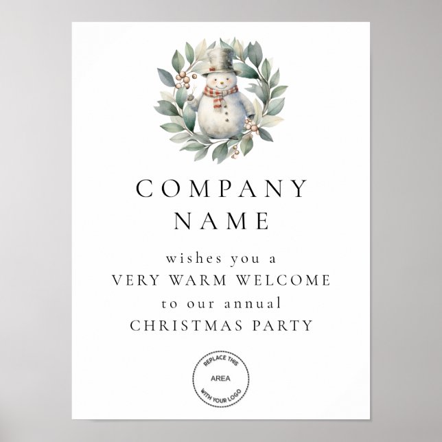 Niedlich Snowman Welcome Company Weihnachts-Party- Poster (Vorne)