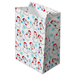 Niedlich Snowmen Cartoon Pattern Mittlere Geschenktüte