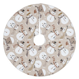 Niedlich Snowmen Fleece Baumrock Fleece Weihnachtsbaumdecke