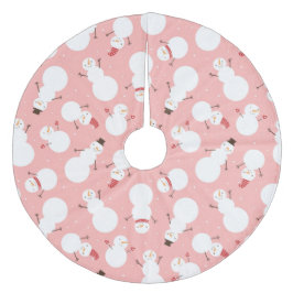 Niedlich Snowmen Fleece Weihnachtsbaumdecke