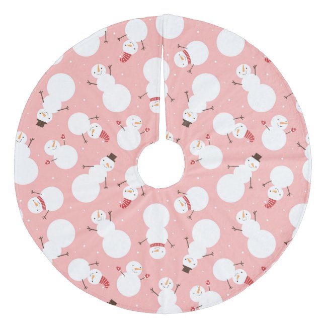 Niedlich Snowmen Fleece Weihnachtsbaumdecke (Vorderseite)