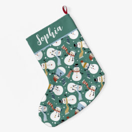 Niedlich Snowmen Großer Weihnachtsstrumpf