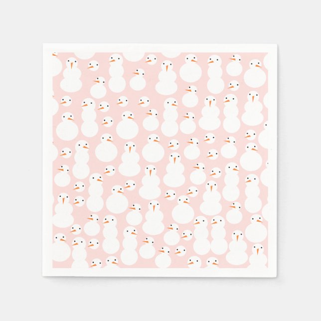 Niedlich Snowmen Paper Napkins Serviette (Vorderseite)