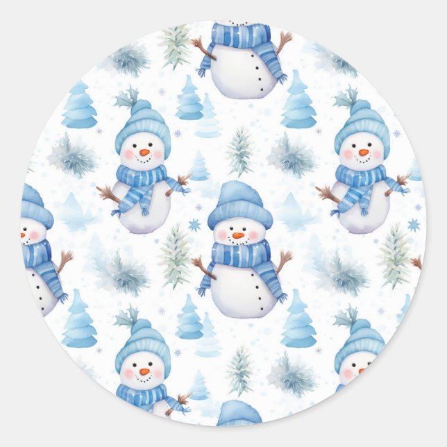 Niedlich Snowmen Stickers (Vorderseite)