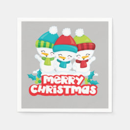 Niedlich Snowmen Trio Holiday Serviette