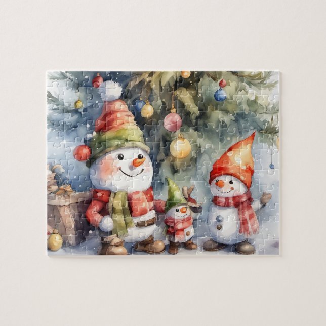 Niedlich Snowmen Winter Wonderland Puzzle (Horizontal)
