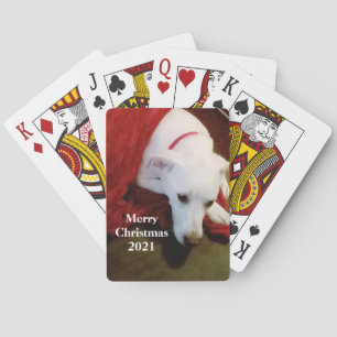 Niedlich Snowy White Puppy Dog Weihnachten Spielkarten
